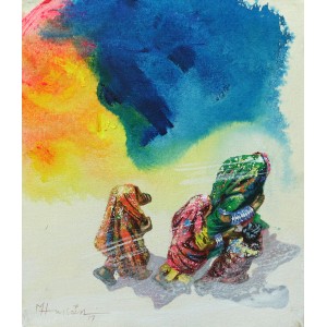 Hussain Chandio, 12 x 14 Inch, Acrylic on Canvas, Figurative Painting-AC-HC-111